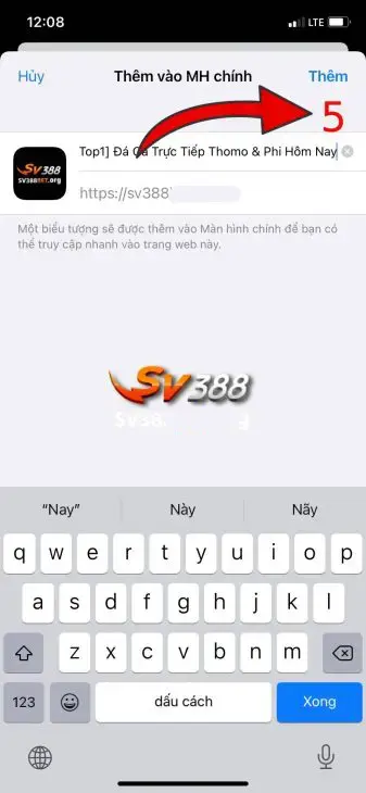 Bước 5 tải app SV388 về điện thoại IOS